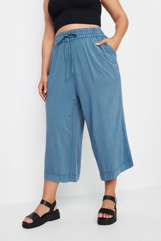 YOURS - Pantalon Jupe-Culotte Bleu Effet Jean