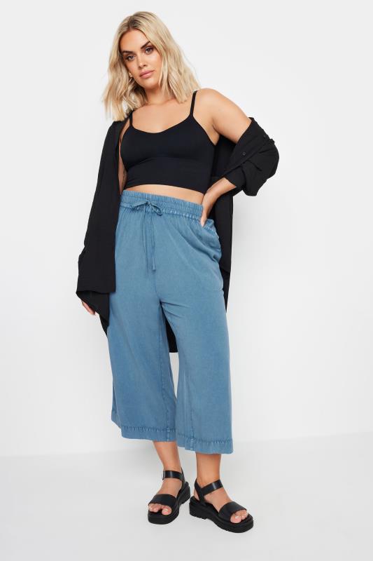 YOURS - Pantalon Jupe-Culotte Bleu Effet Jean